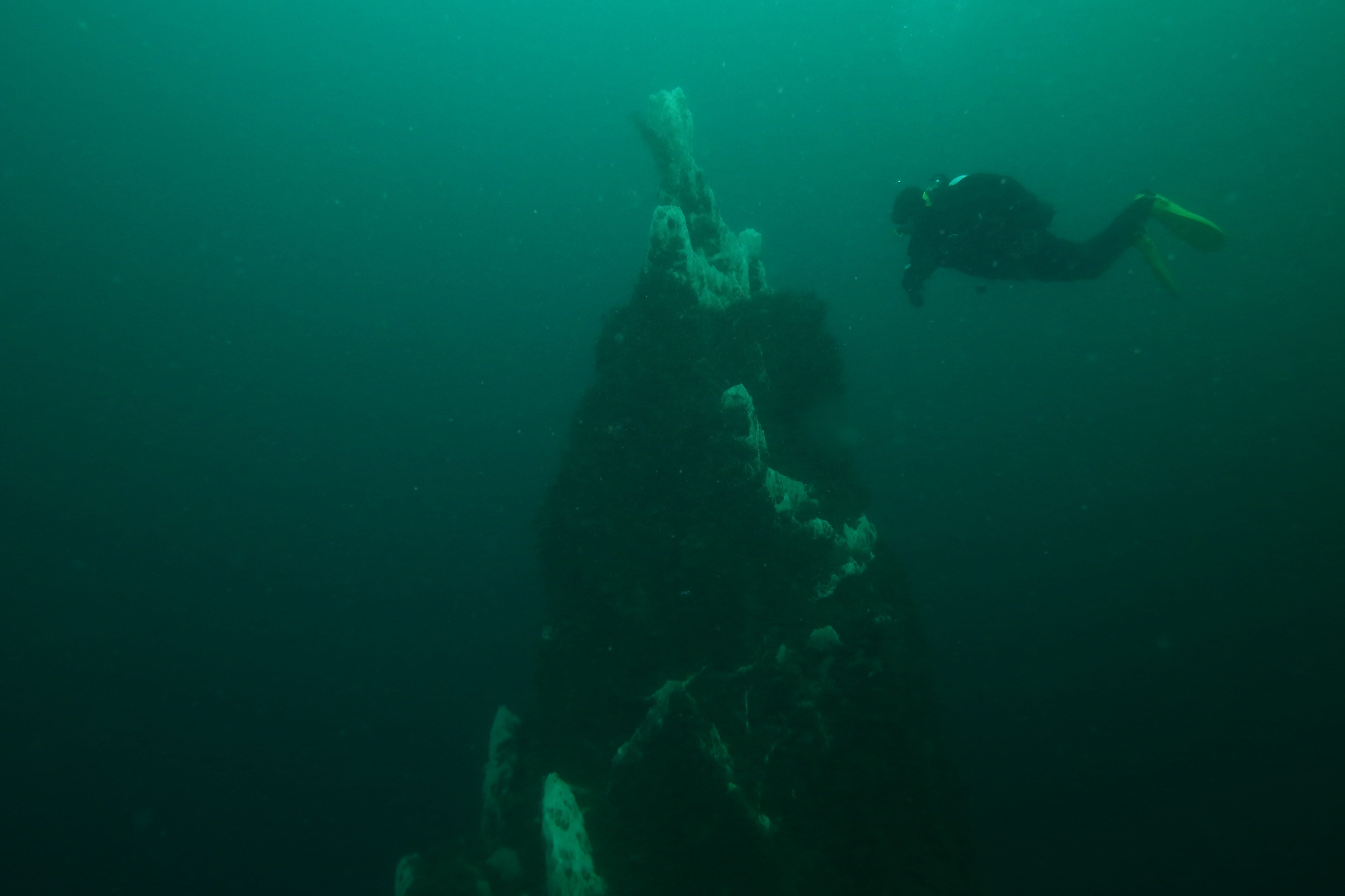 a scuba diver pictured underwater at Strytan in Iceland