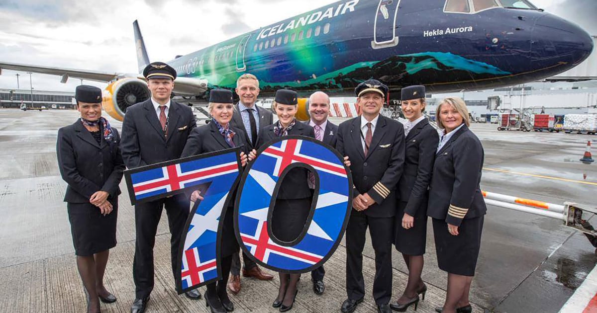 Glasgow flights increased to celebrate 70 years Icelandair