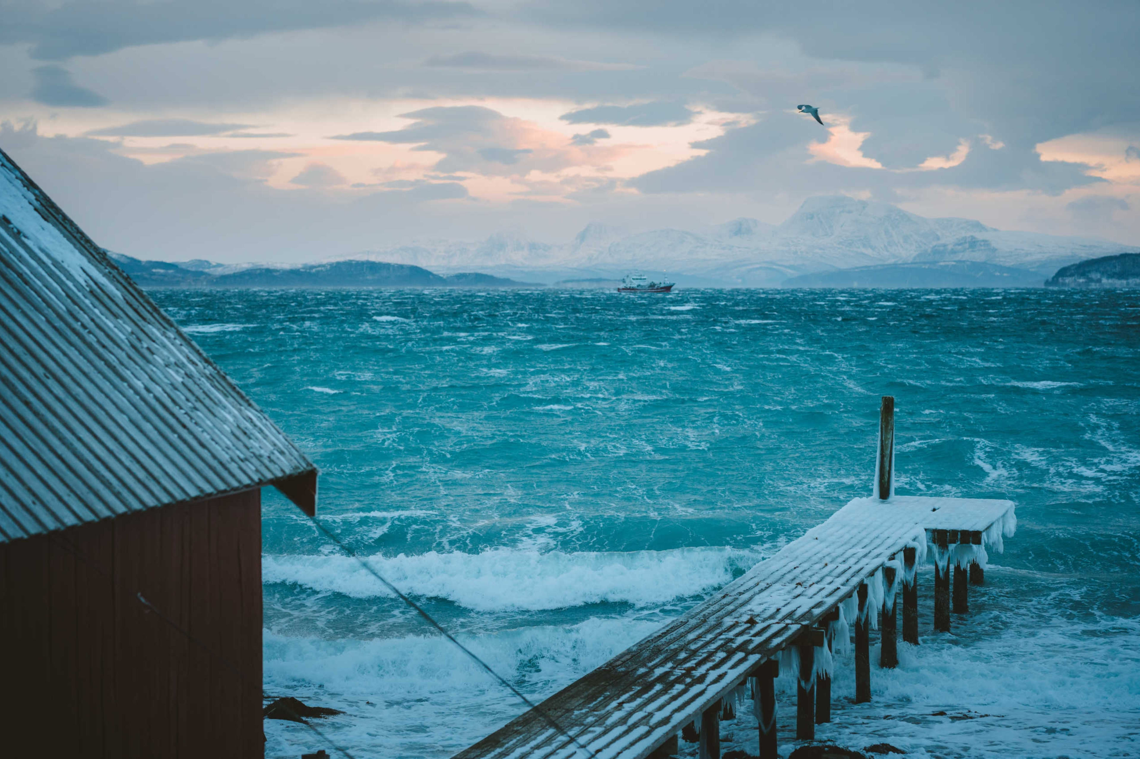 Pier by the sea in Tromso, Norway